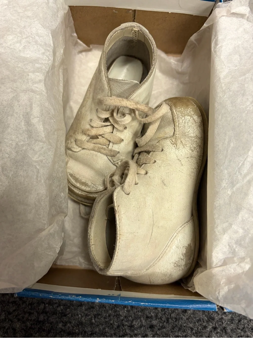 Vintage Jumping Jacks baby white walker shoes 1970s 1980s 3.5E Cuddler Smooth